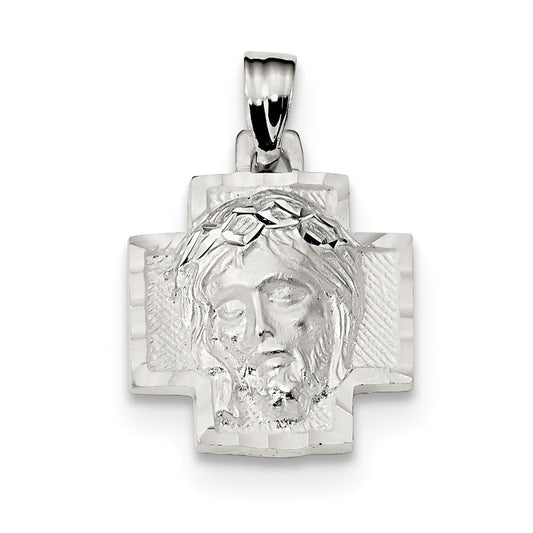 Sterling Silver D/C Satin & Polished Ecce Homo Medal Pendant