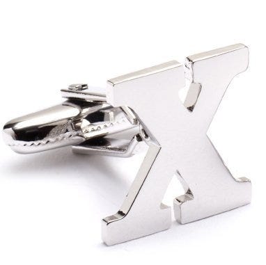 Genuine Sterling Silver Letter "X" Cufflinks