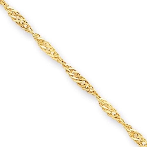 14k 3.00mm Singapore Anklet