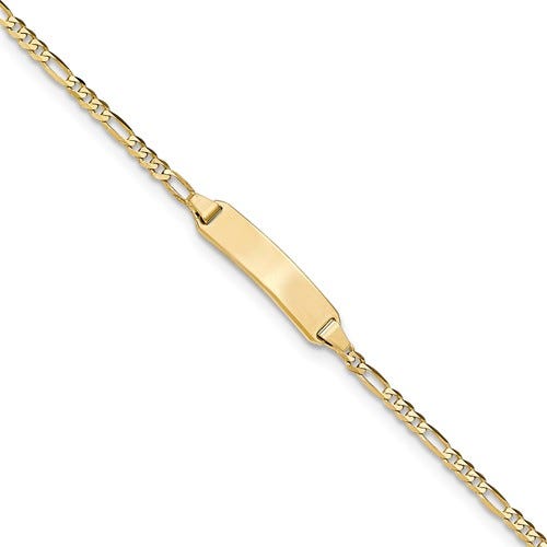 14k Yellow Gold Children's ID Figaro Bracelet