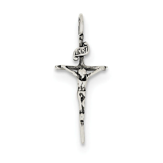 Sterling Silver Antiqued INRI Crucifix Pendant