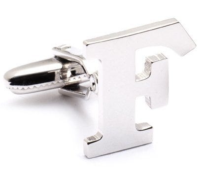 Genuine Sterling Silver Letter "F" Cufflinks