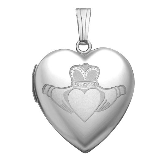 Sterling Silver "Sweetheart" Celtic Claddagh Locket