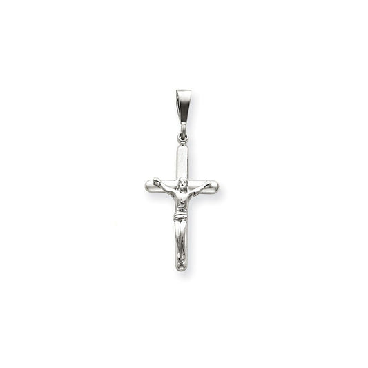 14k White Gold Crucifix Pendant