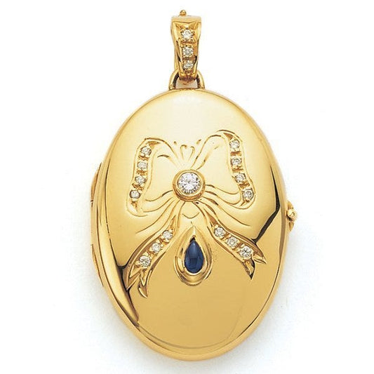 Victor Mayer 18K Gold Diamond Locket With Sapphire - 18K Yellow Gold