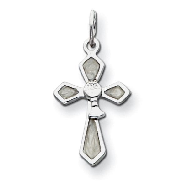 Sterling Silver Chalis with Enameled Cross Holy Communion Charm