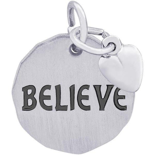BELIEVE TAG W/HEART ENGRAVABLE