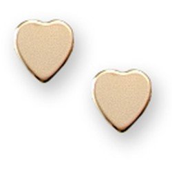 14K Yellow Gold Hearts Children Post Earrings