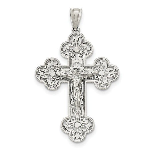 Sterling Silver Polished INRI Crucifix Pendant