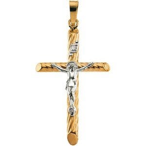 TWO TONE CRUCIFIX PENDANT