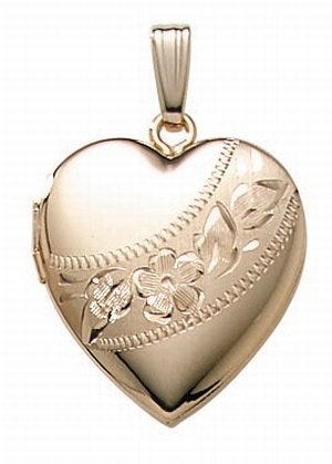 14K Gold Filled Heart Photo Locket - 3/4 inch x 3/4 inch