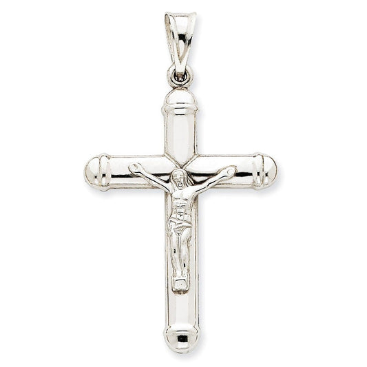 14k White Gold Reversible Crucifix /Cross Pendant
