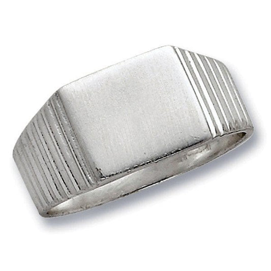Sterling Silver Men's Square Signet Ring