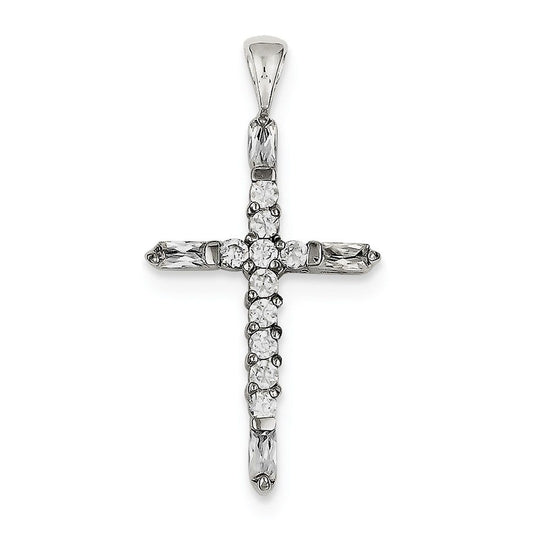 Sterling Silver CZ Cross Pendant