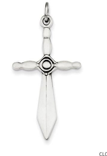 Sterling Silver Sword Cross Pendant