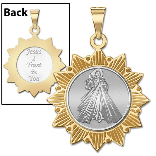 Divine Mercy Two-Tone Double Sided Sun Border "EXCLUSIVE"