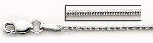 14K White Gold 0.8mm Snake Chain