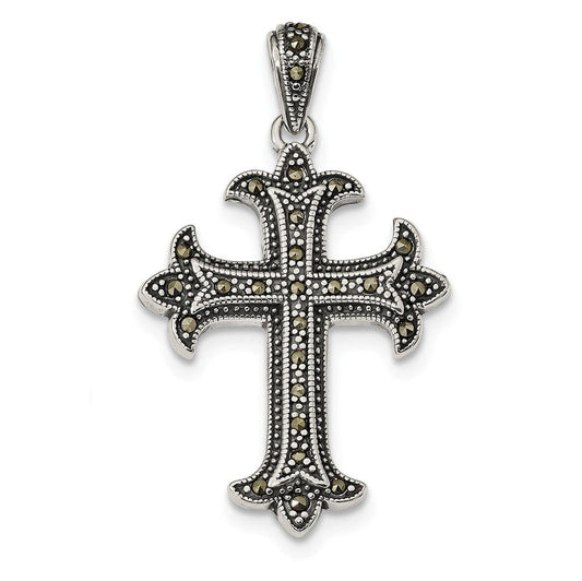 Sterling Silver Marcasite Cross Pendant