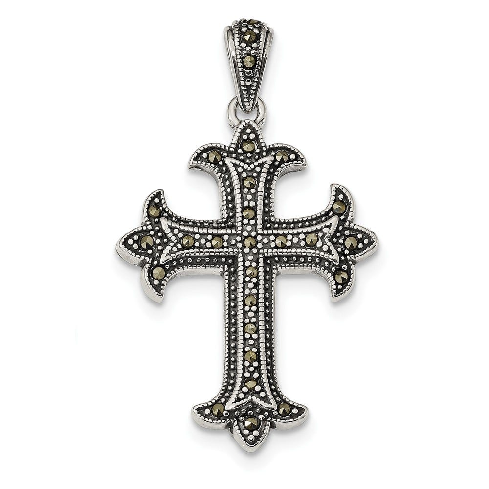 Sterling Silver Marcasite Cross Pendant