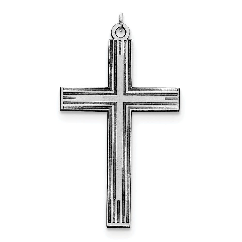 Sterling Silver Laser Designed Cross Pendant
