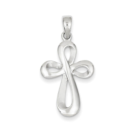 14k White Gold Cross Pendant