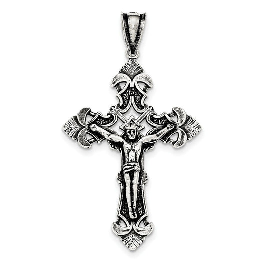 Sterling Silver Antiqued INRI Crucifix Pendant