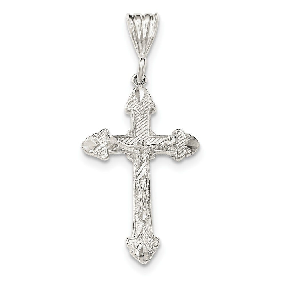 Sterling Silver Diamond-Cut Crucifix Pendant