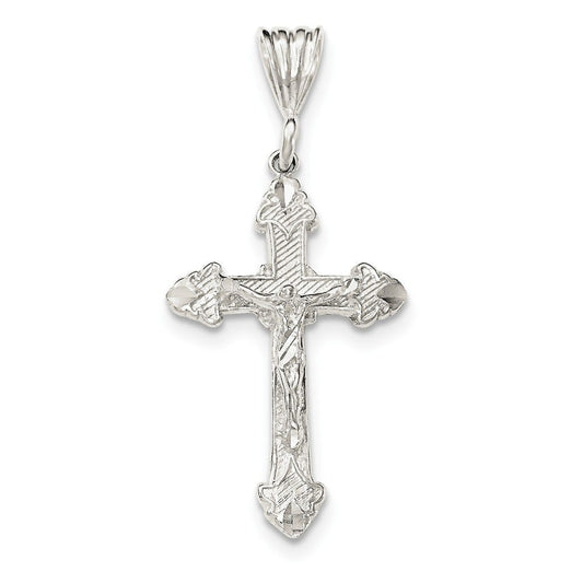 Sterling Silver Diamond-Cut Crucifix Pendant