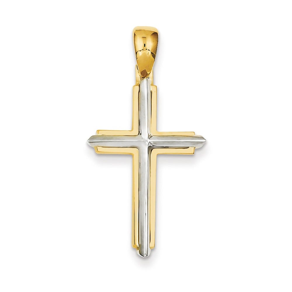14k Two-tone Fancy Cross Pendant
