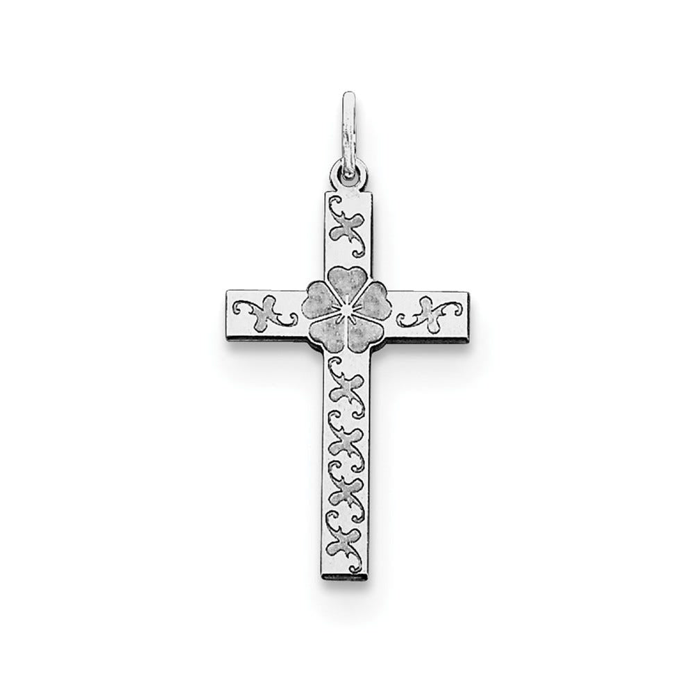 Sterling Silver Laser Designed Cross Pendant