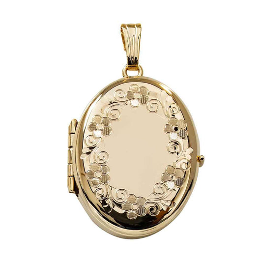 Solid 14K Yellow Gold Oval Four Photo Locket