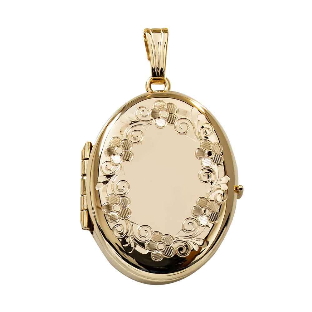 14K Gold Filled Oval 4 Photo Locket - 3/4 inch x 1 inch