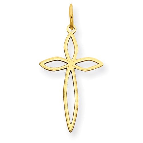 14K Laser Designed Cross Charm