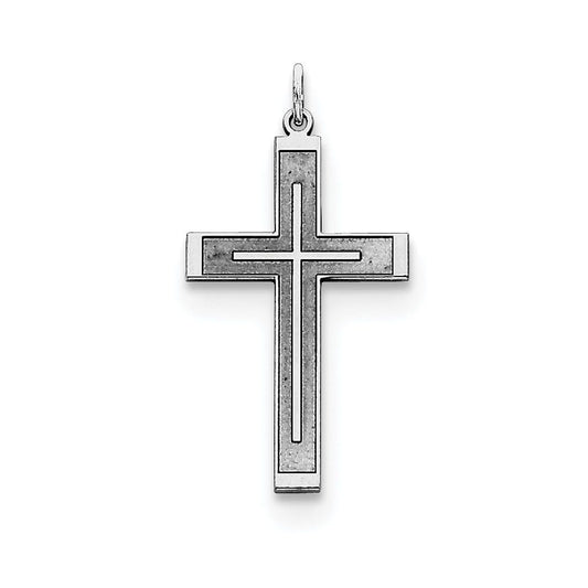 Sterling Silver Laser Designed Cross Pendant