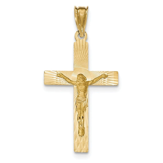 14k Polished Satin and D/C Crucifix Pendant