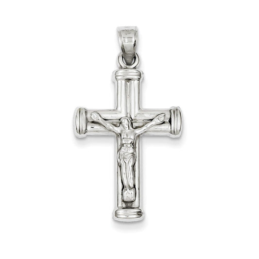 14k White Gold Reversible Crucifix /Cross Pendant
