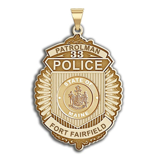 Personalized Maine Patrolman Badge with Your Department, Number & Rank
