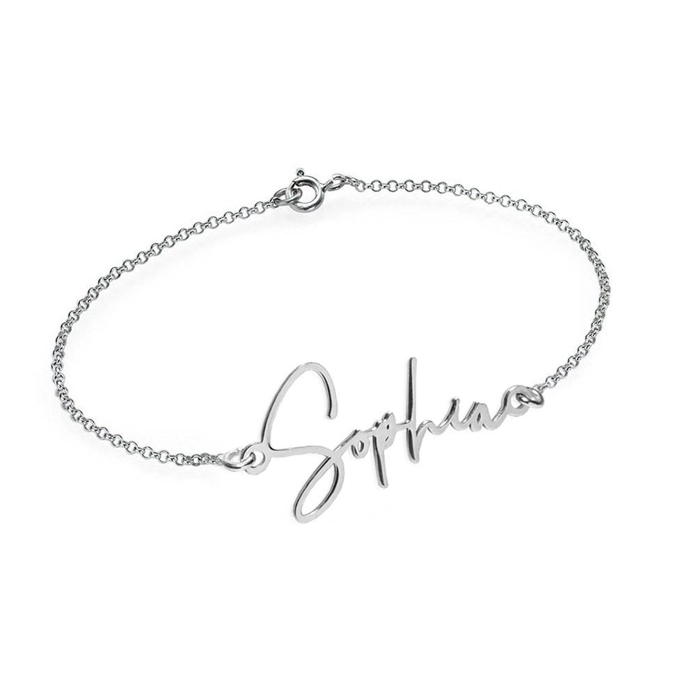 Exclusive Personalized Modern Script Name Anklet / Ankle Bracelet - Adjustable Size