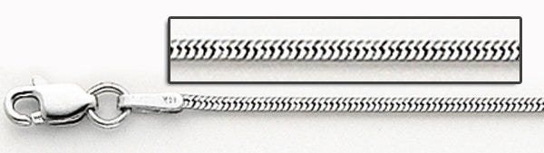 14K White Gold 1.0mm Round Snake