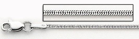 14K White Gold 1.0mm Round Snake