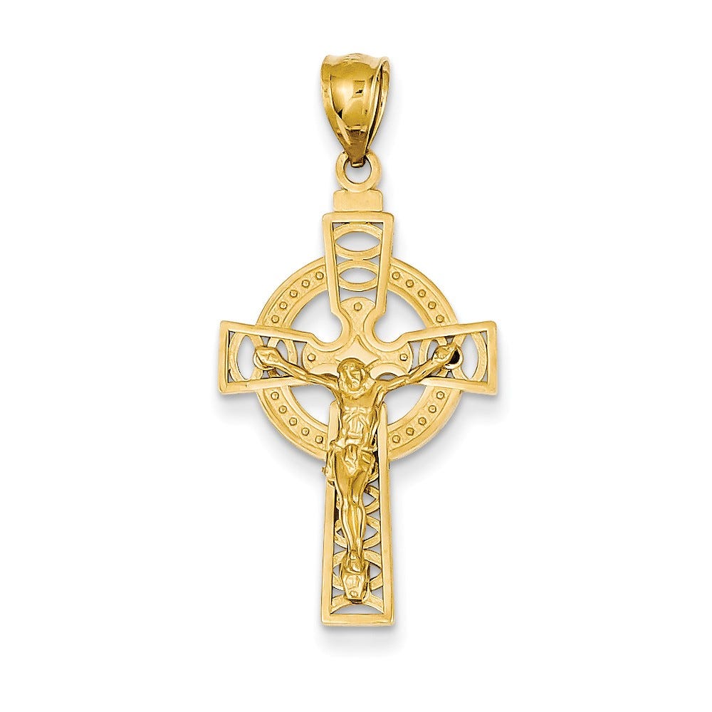 14k Polished Celtic Crucifix Pendant