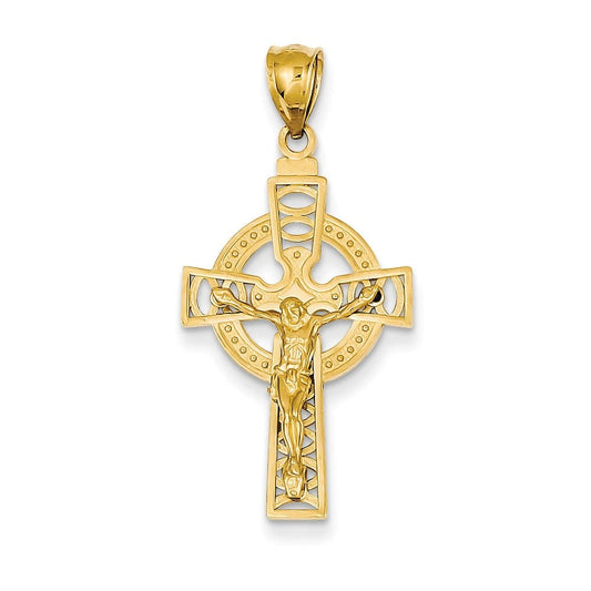 14k Polished Celtic Crucifix Pendant
