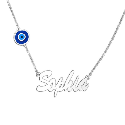 Evil Eye Custom Name Necklace