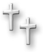Sterling Silver Children's "Cross" Post Earrings
