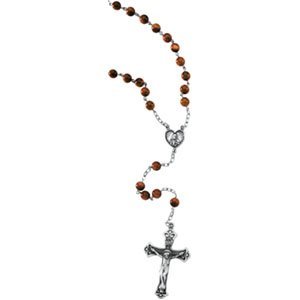 BROWN & GOLD STONE ROSARY