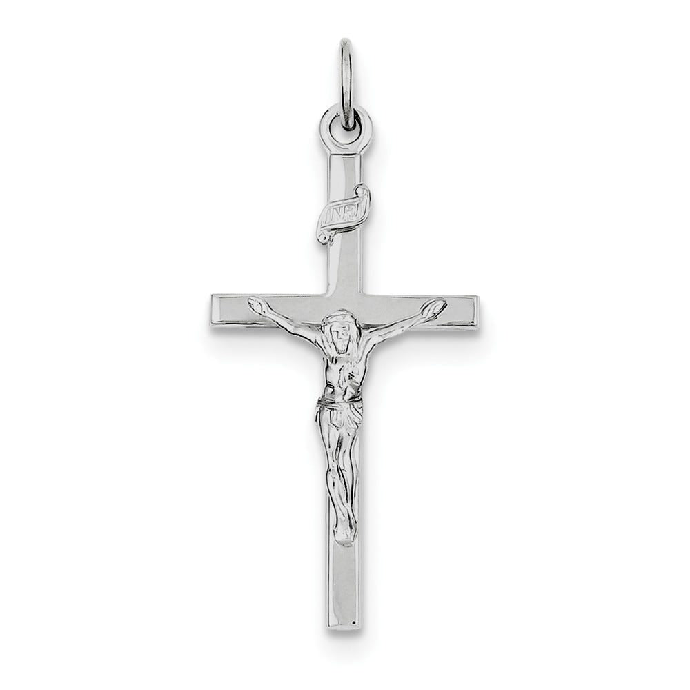Sterling Silver Rhodium-plated INRI Crucifix Pendant