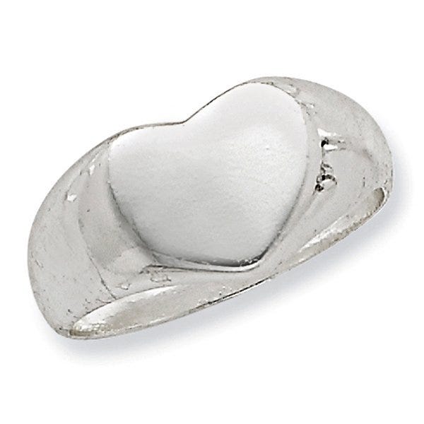 Sterling Silver Women's Heart Signet Ring