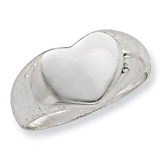 Sterling Silver Women's Heart Signet Ring