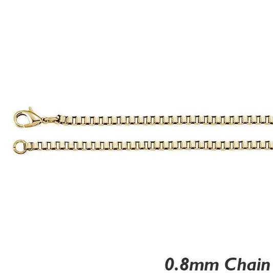 14K Yellow Gold 0.8mm Box Chain
