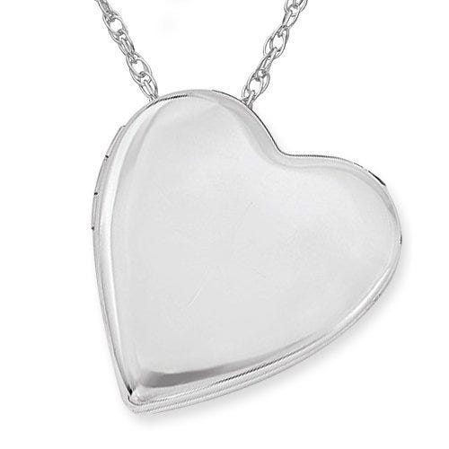 Sterling Silver Side Dangle Plain Heart Photo Locket